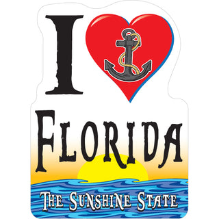 OK4 Florida I Heart With Anchor Sticker