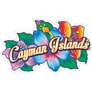 Cayman Islands B.W.I Colorful Hibiscus Sticker
