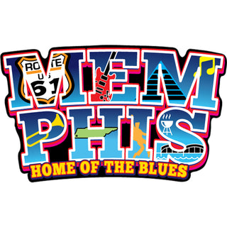 Memphis   Cutout Letters with Icons Sticker
