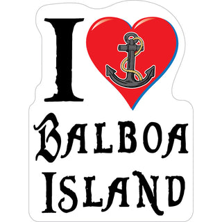 Balboa Island  CA   I Heart with Anchor Sticker