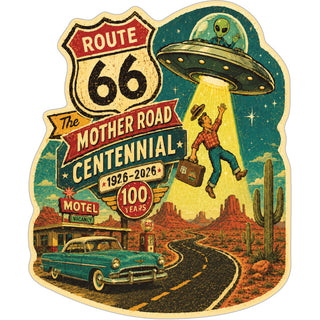 ROUTE 66 CENTENNIAL UFO ALIEN ABDUCTION Sticker