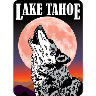 Lake Tahoe   Pink Moon Wolf Sticker