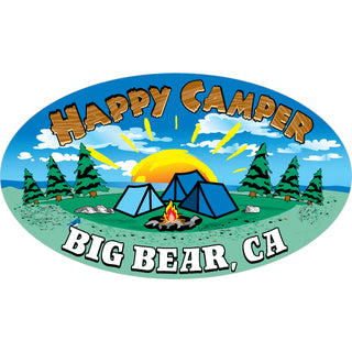 Big Bear  CA Happy Camper Oval Sticker