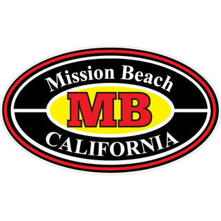 OK4 Mission Beach  CA Red and Black Oval Sticker
