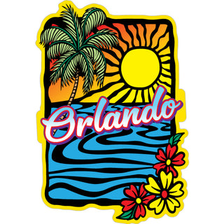 OK4 Orlando  FL Abstract Palm Sunset Sticker