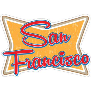 San Francisco   Retro Squeezed Rectangle Sticker