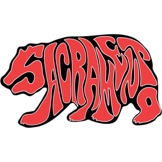 Sacramento Red letters bear Sticker