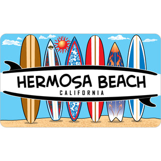 Hermosa Beach  California   6 Surfboard Sticker