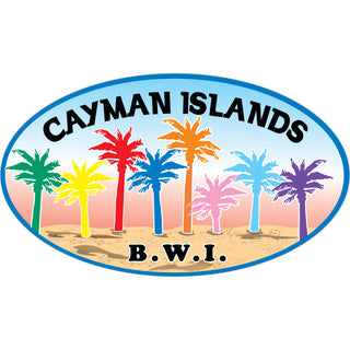 Cayman Islands B.W.I 8 COLORED PALMS Sticker