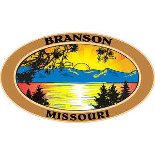 47935 OK4 OK4 Branson Mountain Sunset Oval Sticker