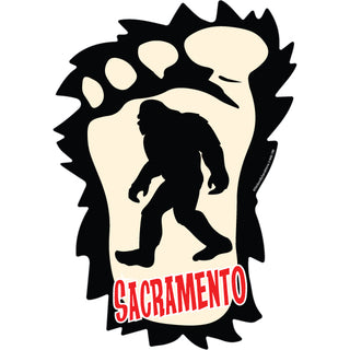 OK4 Sacramento Bigfoot in Big Furry Foot   Large Sticker