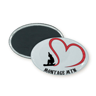 Ski Sundries & Supplies   Snowboarding Lover Montage Mountain Oval Badge Magnet