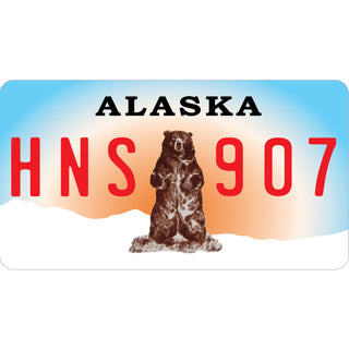 Alaska License Plate HNS Sticker
