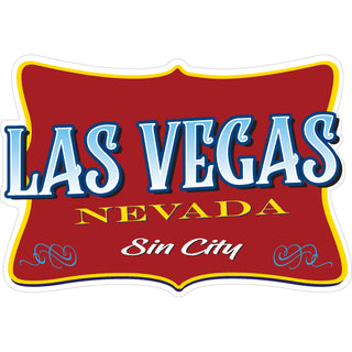 Las Vegas  NV   Red Tilted Rectangle Sticker