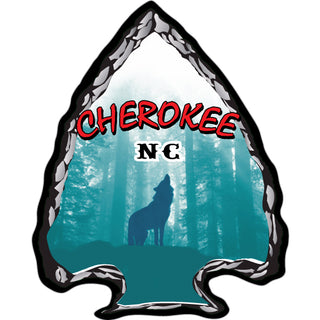 Cherokee  NC   Wolf Arrowhead Sticker