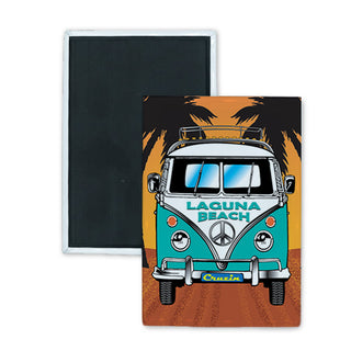 Laguna Beach   Bus Front View Rectangle Badge Magnet