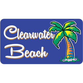OK3 Clearwater Beach Purple Rect and Palm Sticker