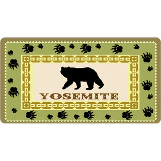 Yosemite  CA   Bear Paw Prints Rectangle Sticker