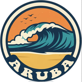 ARUBA WAVE CIRCLE BADGE Sticker