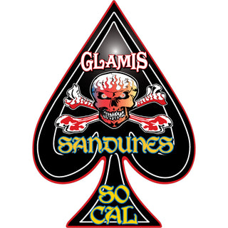 Glamis   Sandunes SoCal Spade Skull Sticker