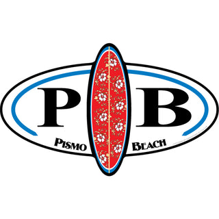 OK4 Pismo Beach CA PB w Surfboard in middle Sticker