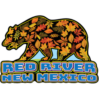 Red River  New Mexico   Bear Filled with Fall Leaves Sticker