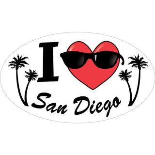 San Diego  CA   I Heart Oval Sticker