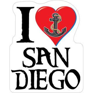 San Diego   Heart Anchor Sticker