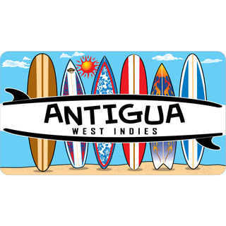 Antigua  West Indies   6 Surfboards Sticker