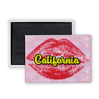 California   Kiss Lips Rectangle Badge Magnet