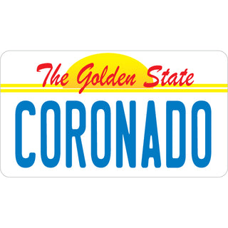 Coronado  CA   Golden State License Plate Sticker