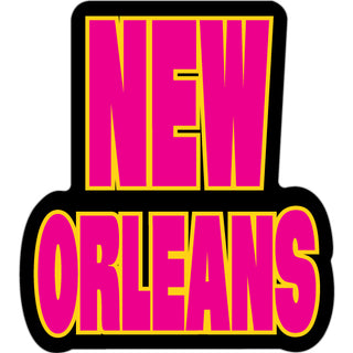 New Orleans Pink Letters Sticker