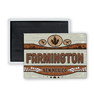 Farmington  New Mexico   Dinosaur Sign Rectangle Badge Magnet