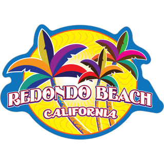 Redondo Beach  California    Festive Colored Palms Sticker