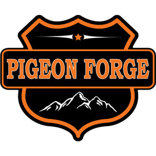 Pigeon Forge  Tennessee   Black & Orange Mountain Shield Sticker