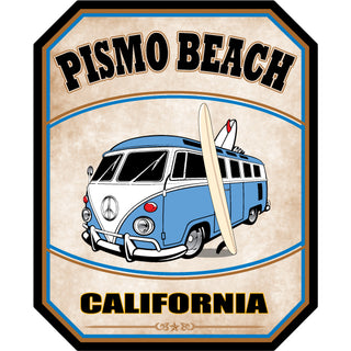 OK4 Pismo Beach California Gold Bus Sticker