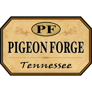 Brown Sign with Small Euro   Pigeon Forge  TN Brown Sign with Small Euro Sticker