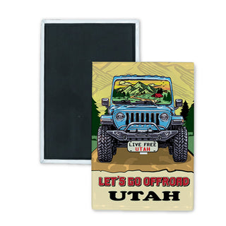 Utah Live Free Jeep Let's Go Offroad   rectangle badge magnet Rectangle Badge Magnet