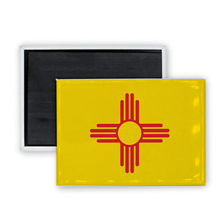 Novelty   New Mexico State Flag Rectangle Badge Magnet