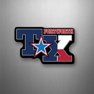 Fort Worth Big Block TX Letters With Star Flexible Magnet