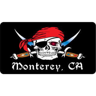 Monterey  CA   Pirate Skull Cross Swords Sticker