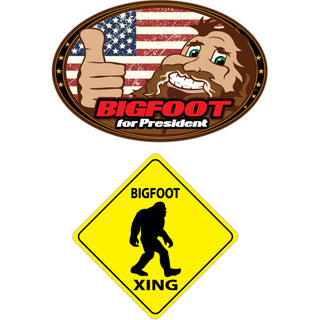 Novelty   Bigfoot for President   Bigfoot Xing Sticker