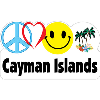 Cayman Islands Peace Heart Happy Palms Sticker