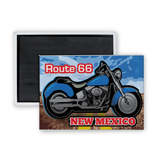 New Mexico   Route 66 Motorcycle Rectangle Badge Magnet