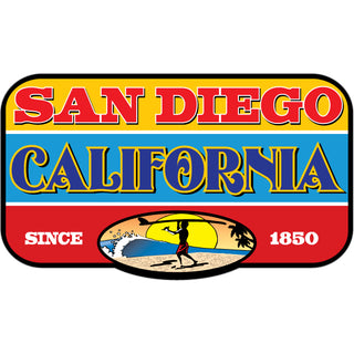 San Diego CA Distressed Endless Summer Rectangle Sticker