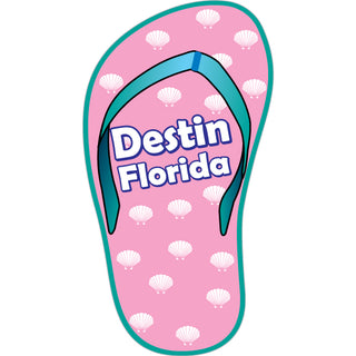 Pink Flip Flop   Destin  FL Pink Shell Print Flip Flop Sticker