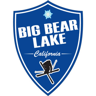 Big Bear Lake Blue Shield Vert Skier Sticker