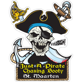 St. Maarten   Just a Pirate Chasing Booty Sticker