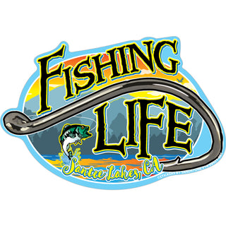 Santee Lakes  CA   Fishing Life Sticker