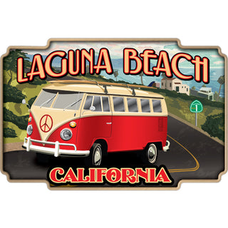 Laguna Beach  California   Vintage Bus on PCH Sticker